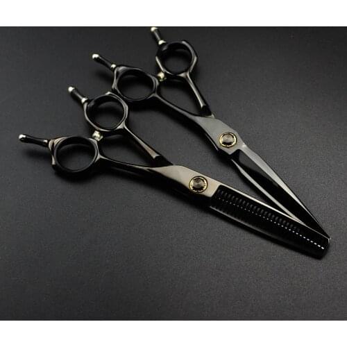Professional Japan steel 6 '' cut black Bearing hair scissors haircut thinning barber makas cutting shears hairdresser scissors