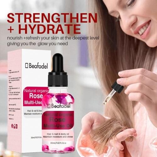 Rose Multi-use Oil Care Natural Pure Hair&Nail&Body Treatment Repair Essential Oil Moisturizing Essence Rosehip Oil 30ml