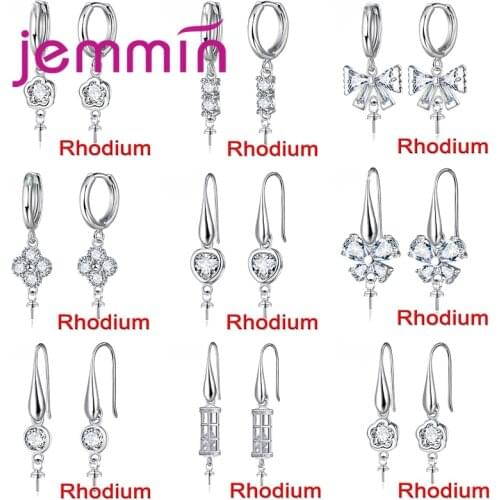 Pendant Connectors Earrings Accessories Jewelry Findings Component Charm 925 Sterling Silver AAAA Zircon Jewelry Making DIY