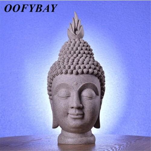 Resin Buddha Head Statue Office Desktop Handicrafts Living Room Ornaments Large Sandstone Sculpture Home Decoration Furnishings