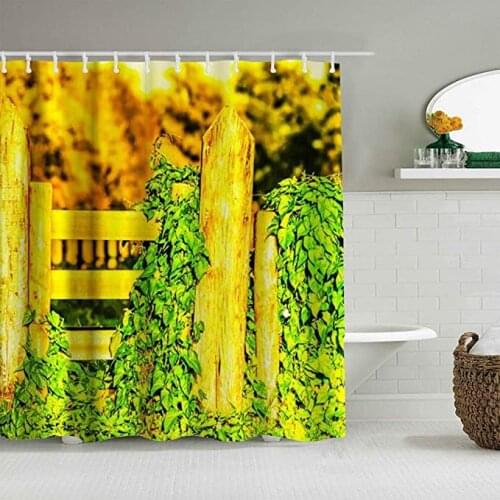 Decoration Shower Curtain Christmas Rustic Farmhouse Wood Fence Plants,Bath Curtains Cloth Fabric Bathroom Decor Set with Hooks