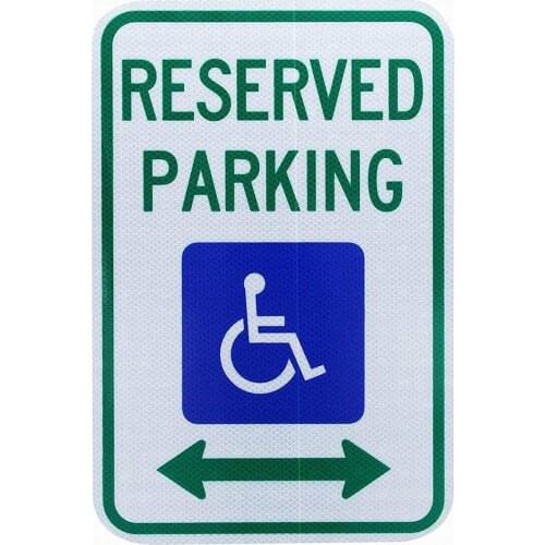Reserved with Ada Handicap Symbol Novelty Funny Metal Sign Vintage Look Metal Plate Poster Plaque for Cafe Bar Garage Home Poste
