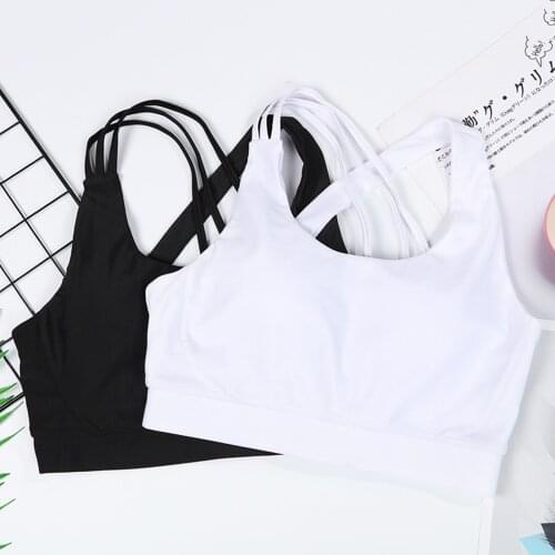 Womens Underwear Plus Size Cross Back Sports Bra Beautiful Back Elasticity Breathable Athletic Running Crop Vest Top Lingerie
