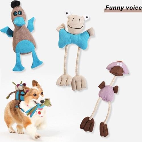 Canvas Dog Chew Toy for Small Medium Dogs Funny Pet Products with Sound Cute Squeaky Dog Toy Soft Puppy Assessories Dropshipping