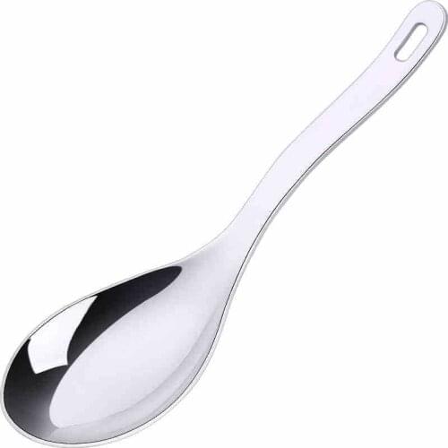 1pc High Quality Durable 304 Stainless Steel Large Rice Soup Serving Spoon With Long Handle Ramen Drinking Spoon Tableware
