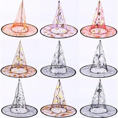 10pcs/lot) Halloween witch hat Bronzing cap Halloween gifts party decoration
