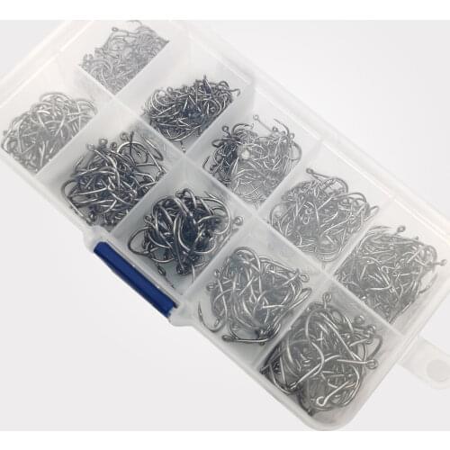 100pcs Carbon Steel Fishing Hooks Set Single Circle Fishhook Fly Fishing Jip Barbed Carp Hooks Sea Tackle Accessories
