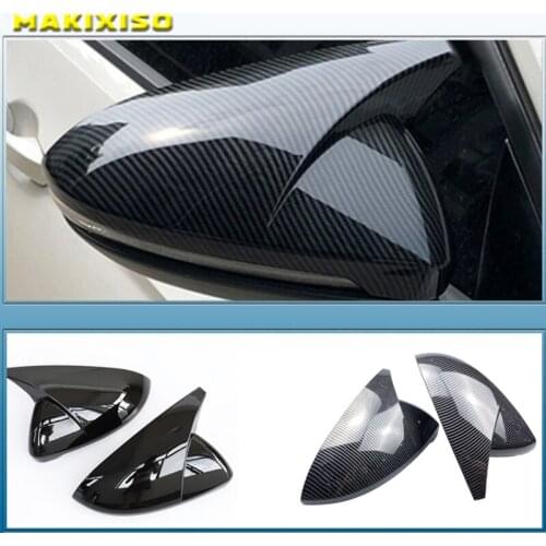 2 pieces for VW Golf 7 MK7 7.5 GTD R GTI Touran L E-GOLF Side Wing Mirror Cover Caps Bright Black RearView Mirror Case Cover
