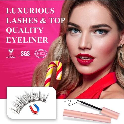 6 Pair High Quality Makeup Invisible Magnetic Fake Eyelashes 3D Lashes Eyeliner Kit False Eyelashes Lashes Extension Tool