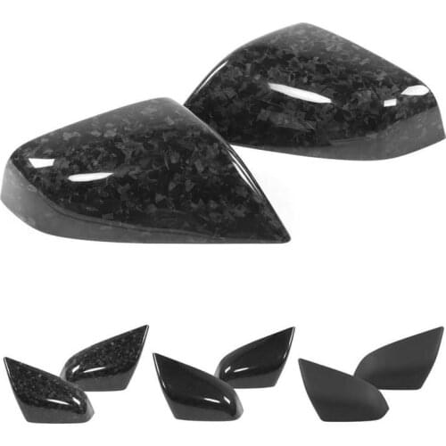 Car styling Car Accessories Pair Rearview Mirror Cover Trim Dry Carbon Fiber Decor Fit for TESLA MODEL S 2012‑2021 auto