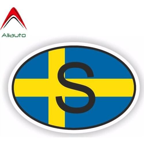 Aliauto Creative Car Sticker Sweden Funny Country Code Waterproof Reflective Decal for Helmet Motorcycles Automobile,15cm*10cm