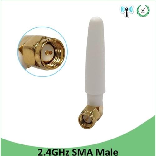 2.4GHz antenna wifi SMA Male Connector 2~3dbi 2.4 ghz antena wi fi Small Size antenne white wi-fi antenas antennas router