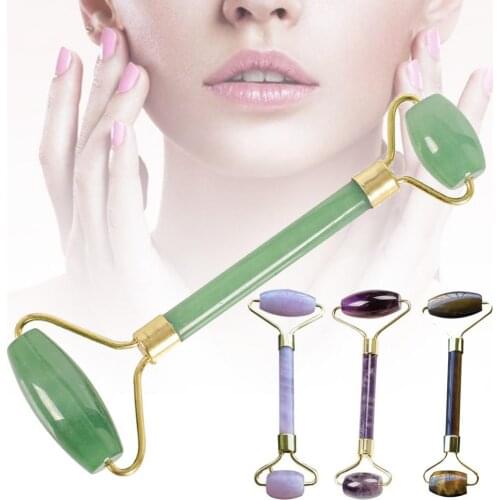 50% Hot Sale Handhled Double End Stone Face Roller Massager Skin Care Anti-Aging Beauty Tool