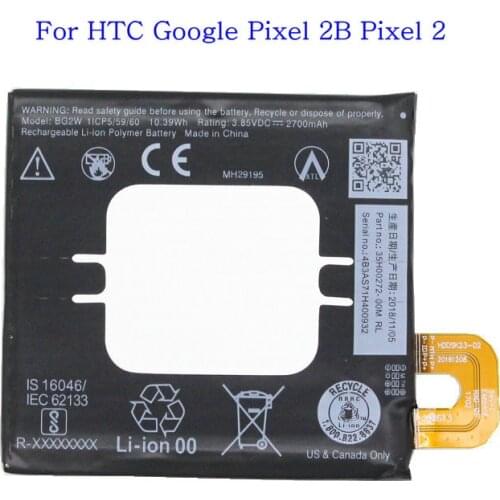 Ciszean 1x 2700mAh Battery BG2W For HTC Google Pixel 2B Pixel 2 Muski Mobile Phone Replacement Rechargeable Batteries