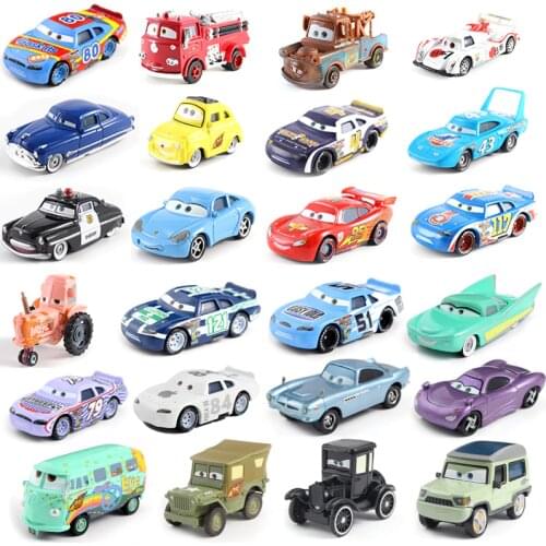 Disney Pixar Car 3 Lightning McQueen Racing Jackson 1:55 Die Cast Metal Alloy Model Toy Car 2 Boys Birthday Gift Christmas Gift