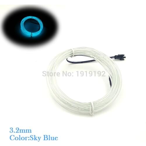 Powered By DC-5V With 10Meters 3.2mm EL Wire Tube Rope USB Powered Flexible Neon Cold Light Car House Party Wedding Decoration