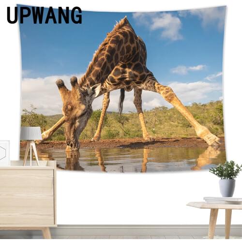 Giraffe Tapestry Wall Hanging Sandy Beach Picnic Rug Camping Tent Sleeping Pad Home Decor Bedspread Sheet Wall Cloth
