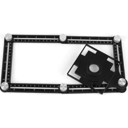 Multi Angle Measuring Ruler 6-side Folding Ruler Perforated Mold Template Tool Floor Tile Hole Locator Glass Woodworking Puncher