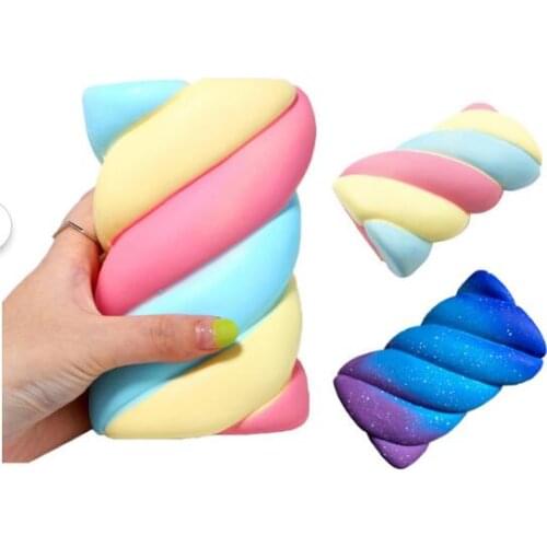 Jumbo Squishy Rainbow Marshmallow Cute Kawaii Soft Cotton Candy Toy Squishies Slow Rising for Stress Reliever Antistress