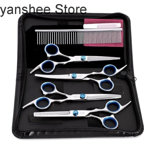 Mingjue 6-inch Stainless Steel Pet Beauty Salon Scissors dog shearing up and down pet scissors set