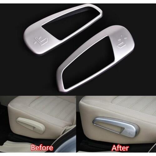 YAQUICKA Car Interior Rear Seat Adjust Button Knob Switch Frame Trim Sticker For Ford Edge 2015 Car-covers ABS 2Pcs/set