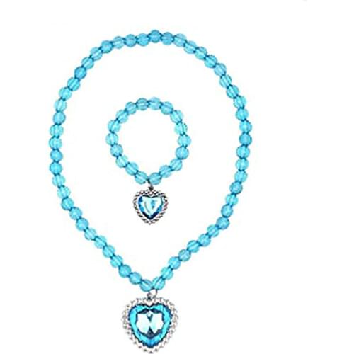 Princess Gifts For Kids Accessories Dress Elsa Necklace Bracelet Girls Wig Children Jewelry Gift For Girl Birthday Party Cosplay