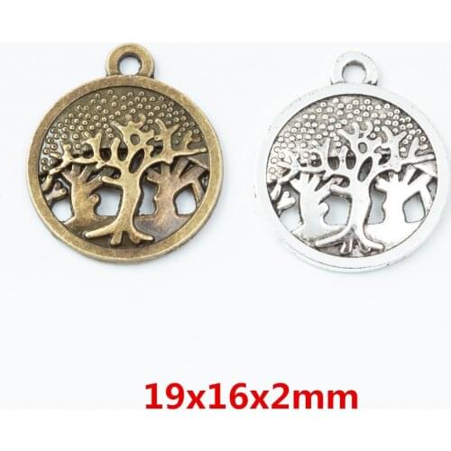 60 pieces of retro metal zinc alloy tree pendant for DIY handmade jewelry necklace making 6833