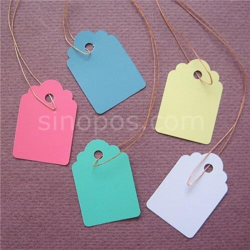 Rainbow PVC Gardening Tags Pre-strung 25x36mm, colored price gift hangtag nursery plant tree row flower marker label ticket sign