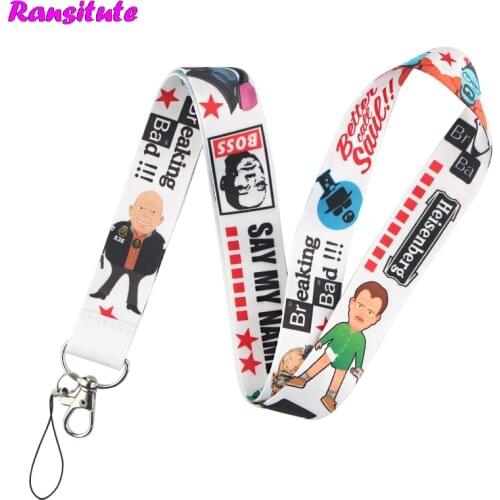 Ransitute Fashion Lanyard Phone Key ID Badge Holder Neckband And Key Ring Ribbon Rope DIY Fashion Jewelry R769