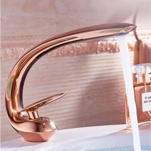 Basin Faucets Black Oil Brushed /Rose Gold Bathroom Faucet Basin Tap Rotate Single Handle Hot and Cold Water Mixer Taps Crane