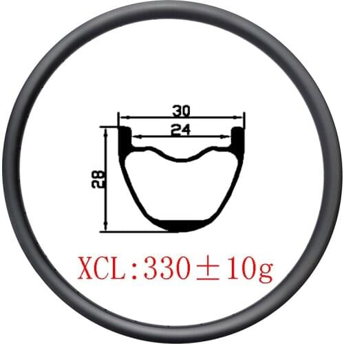 Light 330g 29er MTB XCL 30mm wide carbon rim 28mm deep 24mm inner width Hookless UD 3K 12K 24H 28H 32H 36H 29in mountain bicycle