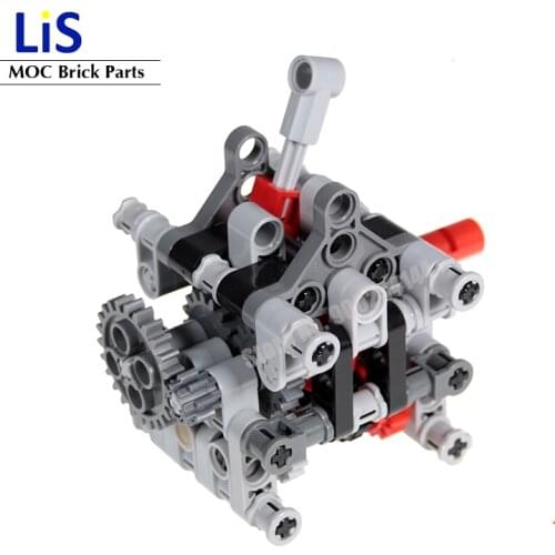 Technical Mechanical Group Engine Sequential Gearbox 4 Speeds Educational High-Tech Building Blocks Bricks Parts DIY Toys gifts