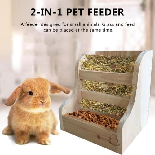 Rabbit Hay Feeder Grass Food Bowl Feeder 2-In-1 Hay Feeder For Rabbit Guinea Pig Chinchillas Totoro Grass Frames