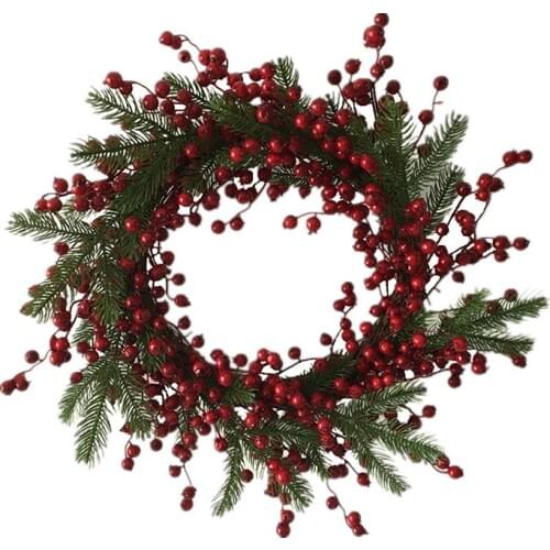 1 Pc/lot Christmas Decor 20 Inch Fir Branches Large Mixed Berry Wreath