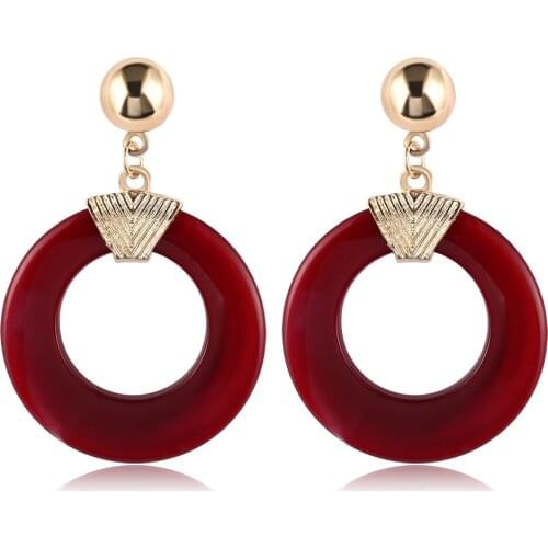 2021 Fashion Jewelry Alloy Resin Round Earrings Charm Jewelry Retro Bride Wedding Personalized Earrings for Womens Accessories