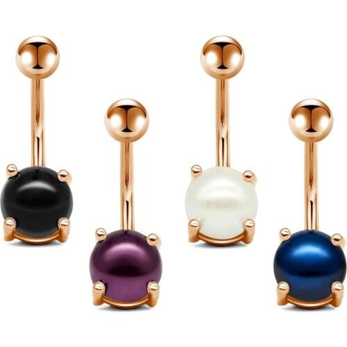 3-4 PCS 14G Stainless Steel Belly Button Rings Set Women Navel Rings Graceful Synthetic Opal Marble Stone Barbell Body Piercing