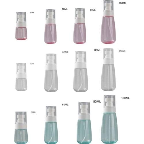 5Pcs Transparent Empty Spray Bottles 30ml/60ml/80ml/100ml Mini Portable Refillable Container Lotion Pump Cosmetic Dispenser