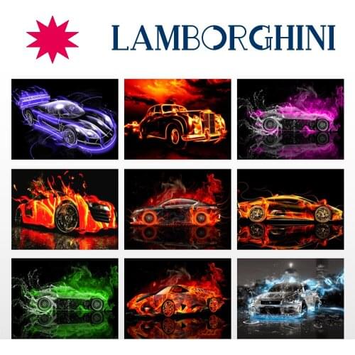 5D Diamond Painting Abstract Cartoon Sports Car Ferrari Lamborghini Beads Embroidery Jewelry Cross Home Decor Unique Gift