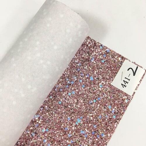 Diamond Sequins on Multicolored Dark Color Chunky Glitter Faux Leather Fabric Elastic Backing for Shoe/Bag/DIY Accessories