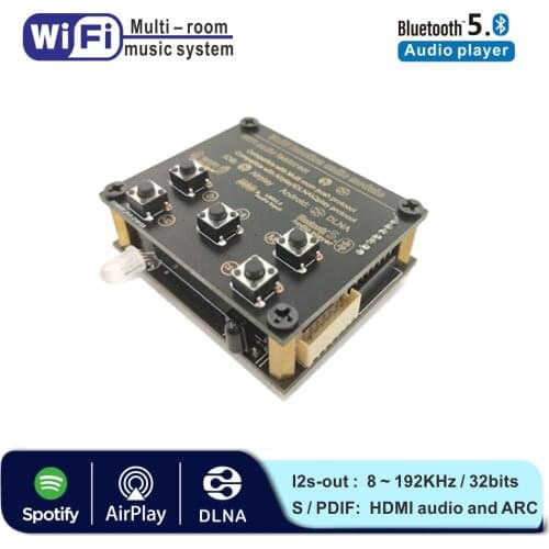 WB05 WiFi and Bluetooth 5.0 Audio Receive Bluetooth Module I2S Analog Output ESS9023 Output Board With Airplay DLNA Wifi Audio