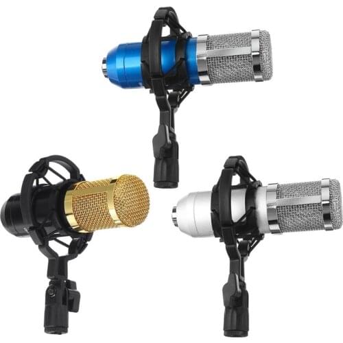 Basic Condenser Microphone BM-800 Cardioid Studio Recording Microphone with Shock Mount XLR Cable