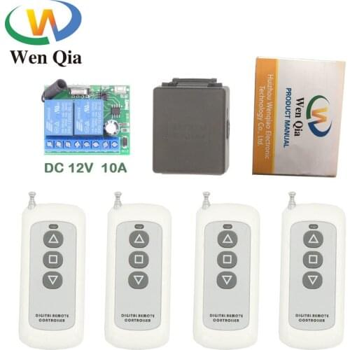 433MHz Wireless Universal Remote Control DC 12V 10Amp 2200W 2CH rf Relay Receiver and Transmitter for Motor \ Door controller