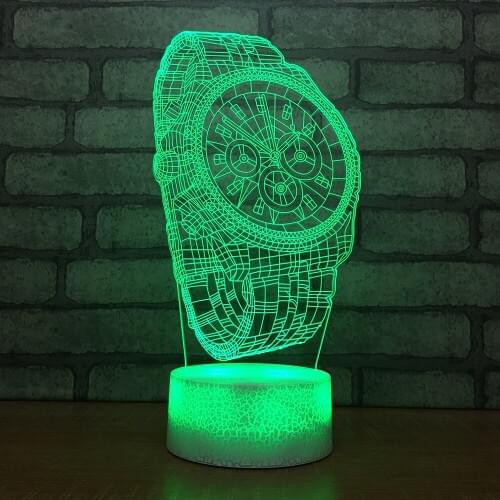 Watch Model 3D LED Table Lamp 7 Color Change Touch Swith Baby Sleep Creative Cartoon Usb 3D Night Light Lamp For Home Decor