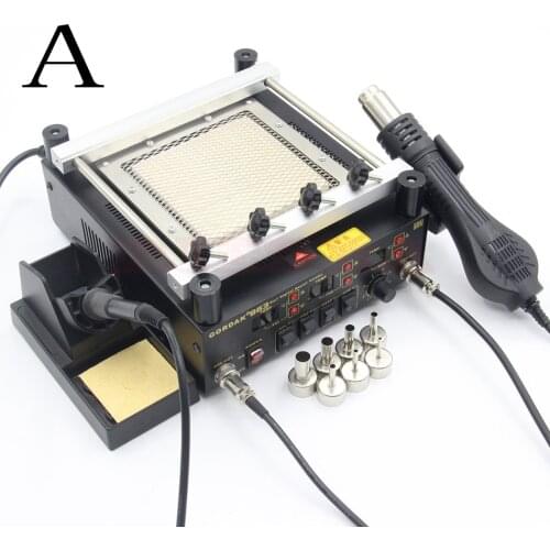 Gordak 863 3 in 1 BGA Rework Station Digital Hot Air Gun Solder Station Electric Soldering iron IR Infrared Preheating Station