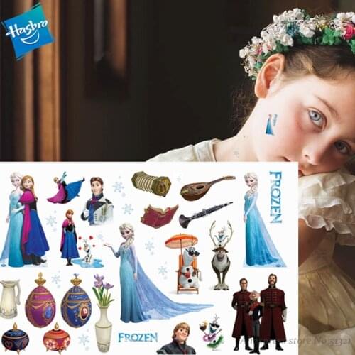 Hasbro Children Cartoon Temporary Tattoo Sticker Novelty Cosplay Gag Toys for Princess Sofia Elsa Snow Party Funny Sticker Toy