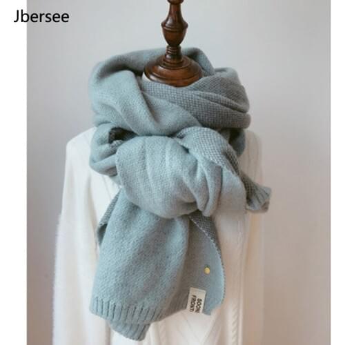 Jbersee Hot Sale Cashmere Scarf Pashmina Fashion Lady Luxury Brand Scarves Solid Autumn Winter Warm Scarf Women WN043