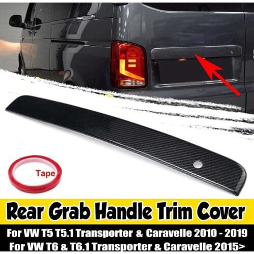 Carbon Car Rear Handle Bar Cover Twin Door Rear Grab Handle Trim for T5 T5.1 T6 T6.1 Transporter Caravelle 2010-2019