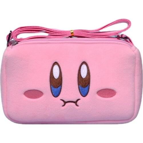 Kawaii Kirby Plush Toy Hand Bag Cartoon Pink Star Kirby Messenger Bag Plush Soft Stuffed Toy for Girls Birthday Gifts