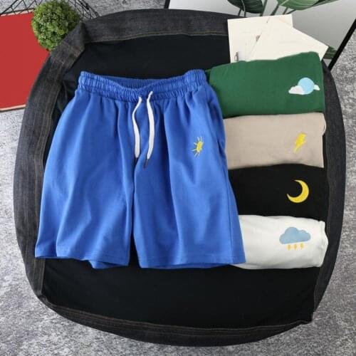 Summer Running Shorts Men Sports Jogging Short Pants Sun Moon Quick Drying Drawstring Elastic Fifth Pants Board Sports Shorts