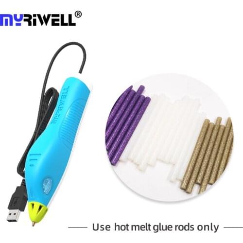 Myriwell 3D pen Hot Melt Glue Gun Magic 3d printing pen copper nozzle kit professional USB Glue stick The Gift Hobby RS-100B